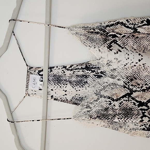 Cami NYC 100% Silk The  Racer Charmeuse Snake Tank Romantic Top  Going Out Sz M - Picture 9 of 16